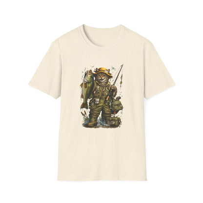 Funny Fishing Cat T-Shirt | Bass Fishing Cat Tee | Fisherman Gift |