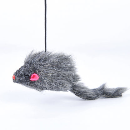 Plush toy mouse with a pink heart on a white background