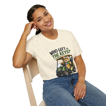 Who Left the Keys? Funny Cat Golf Unisex T-Shirt