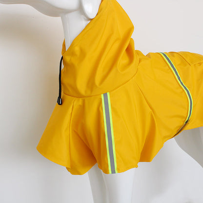 Large Dog Reflective Waterproof Raincoat with Hood