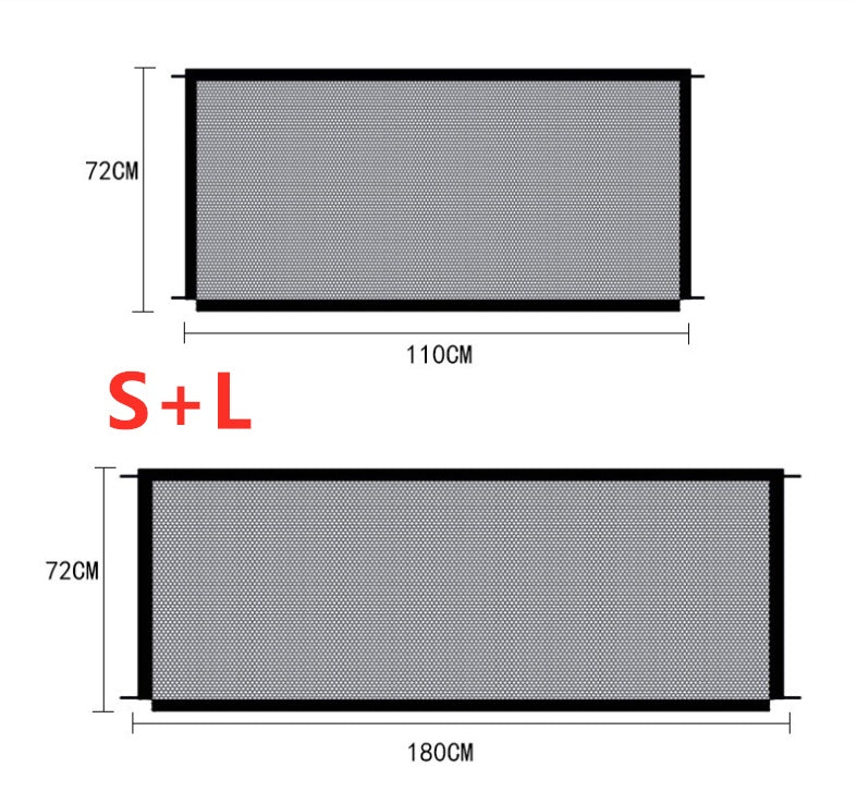 Two rectangular mesh screens with dimensions labeled, one larger than the other.