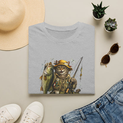 Funny Fishing Cat T-Shirt | Bass Fishing Cat Tee | Fisherman Gift |
