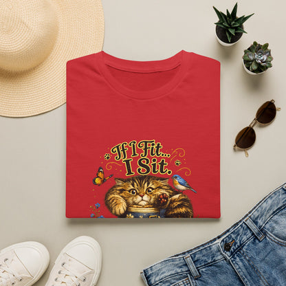If I Fit... I Sit | Rain Boot Cat Shirt | Funny Kitty Tee | Cute Cat Lover Gift