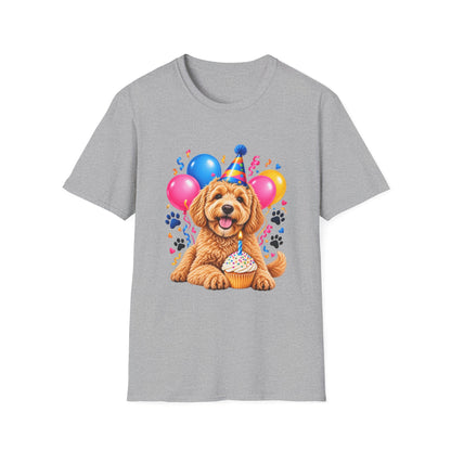 Sport Grey Birthday Dog T-Shirt with cute puppy birthday design
