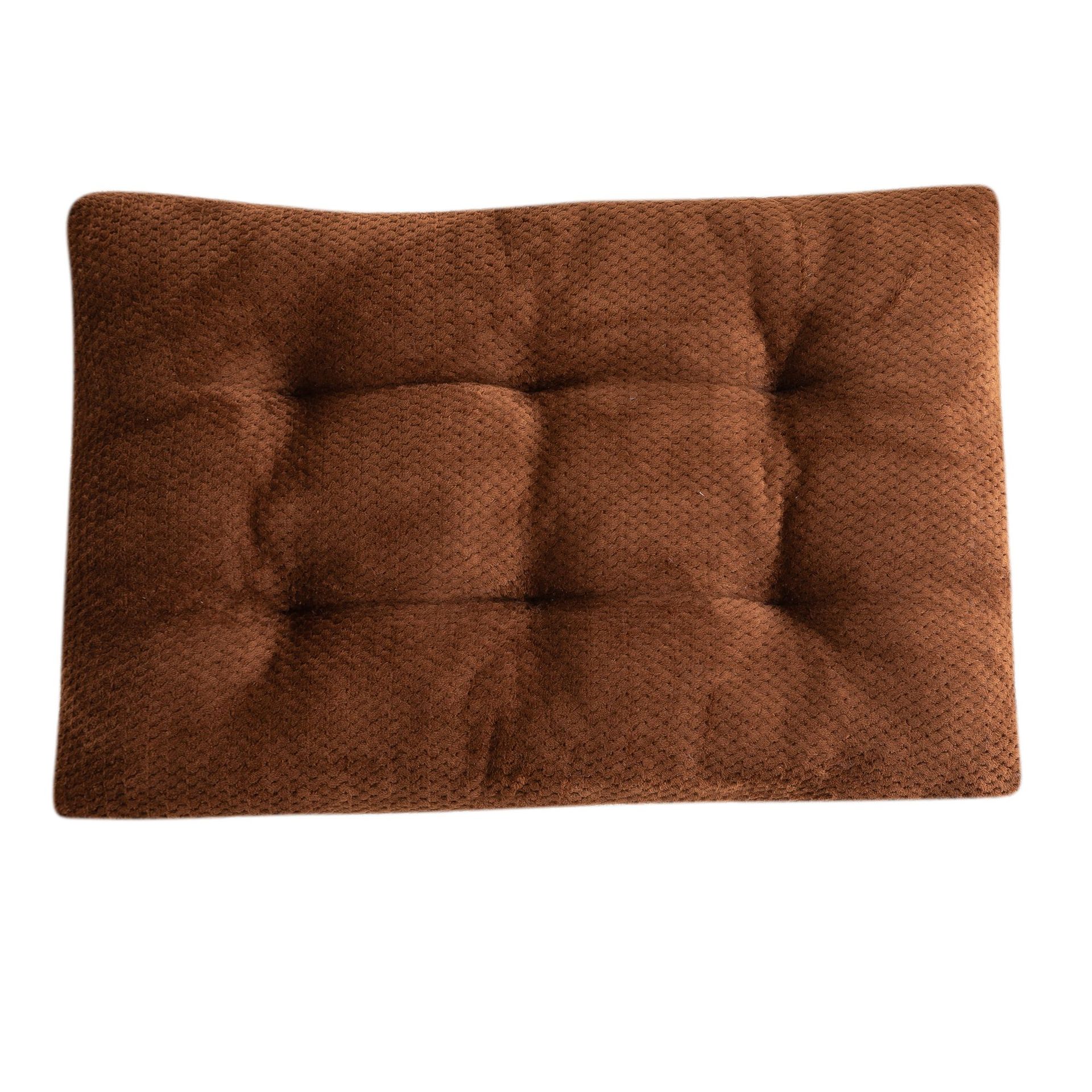 Brown textured rectangular cushion on a white background
