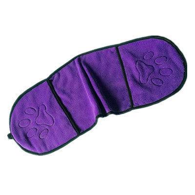 Purple eye mask with paw prints on a white background