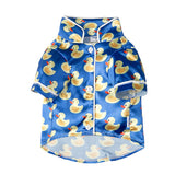 Dog & Cat shirt with rubber duck pattern on a white background