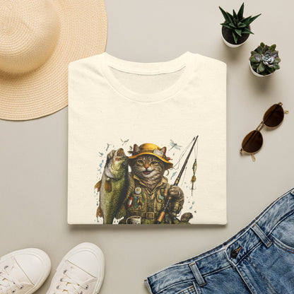 Funny Fishing Cat T-Shirt | Bass Fishing Cat Tee | Fisherman Gift |