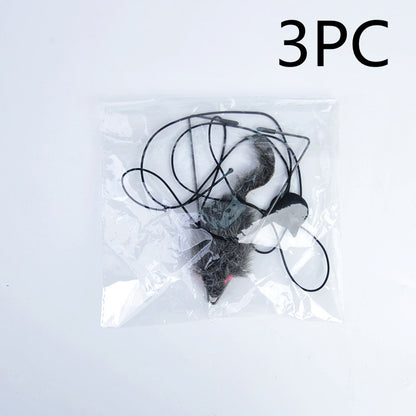 Three plastic rat toys in a clear package with '3PC' text on a white background