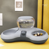 Crescent Dual Auto Water and Food Feeder Bowl