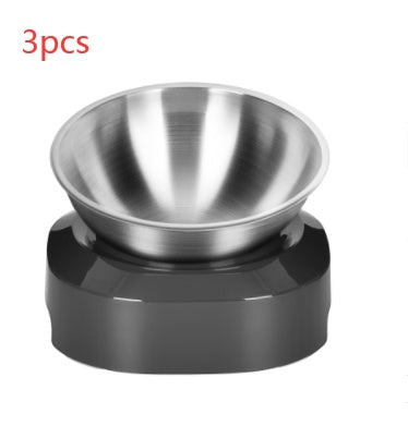 Metallic bowl with black base on a white background