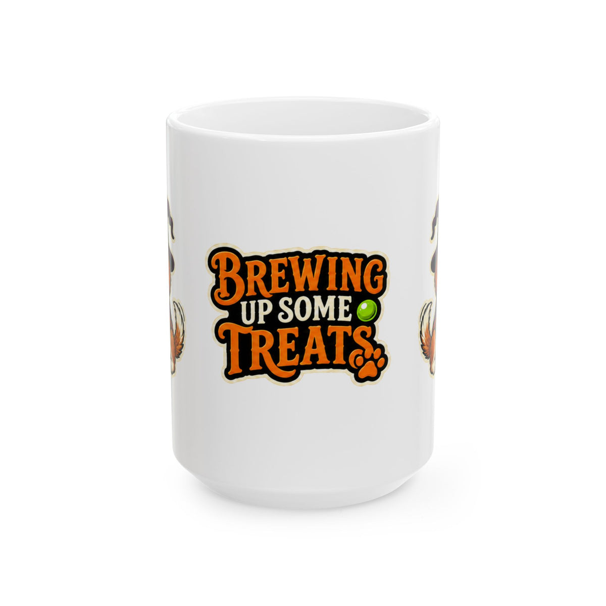 Brewing Up Some Treats Halloween Dog Mug – Witch Puppy Coffee Cupramic Mug, (11oz, 15oz)