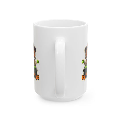 Brewing Up Some Treats Halloween Dog Mug – Witch Puppy Coffee Cupramic Mug, (11oz, 15oz)