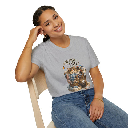 If I Fit... I Sit.™ Laundry Basket Cat Shirt | Funny Laundry Kitty Tee | Cute Cat Lover Gift