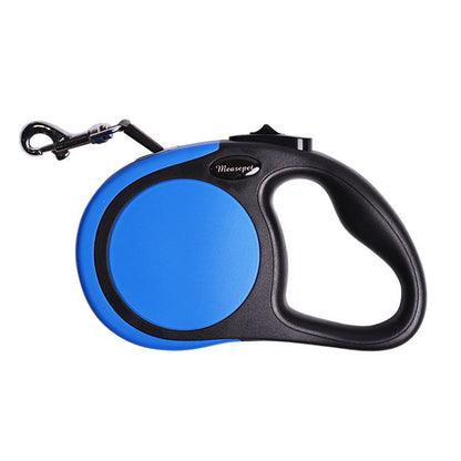 Blue Retractable dog leash handle and nylon lead