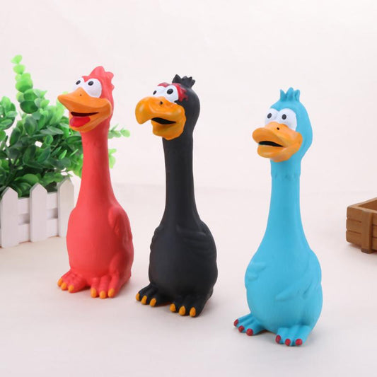 Screaming Rubber Chicken Dog Toy