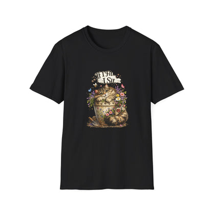 If I Fit... I Sit™ Flower Pot Cat Shirt | Funny Gardening Cat Tee | Plant Lover Gift