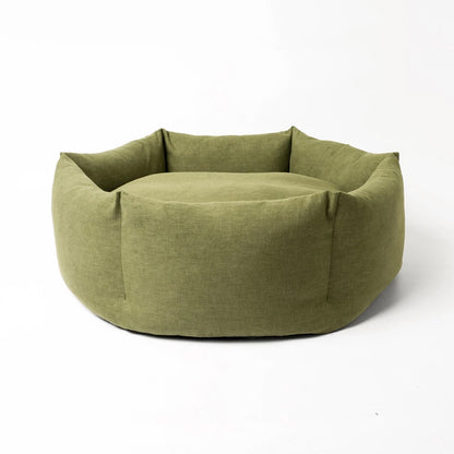 Green bean bag chair on a white background