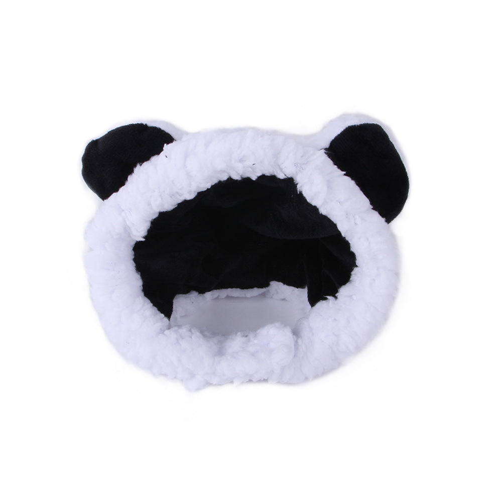 Panda-shaped headband on a white background