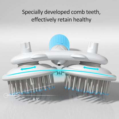 Shower head with comb teeth design on a gray background