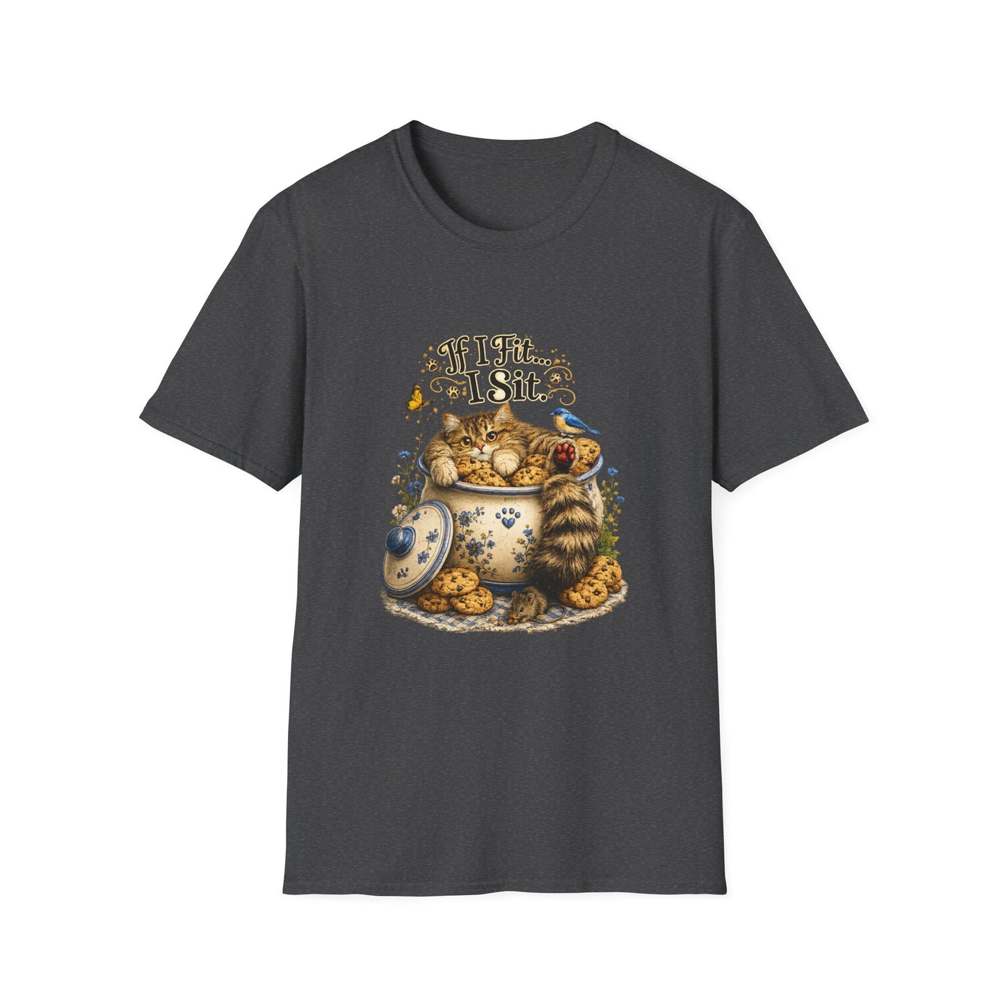If I Fit... I Sit | Cookie Jar Cat Shirt | Funny Baking Kitty Tee | Cute Cat Lover Gift