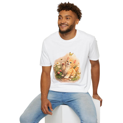 Cute Kitten Flower Garden T-Shirt