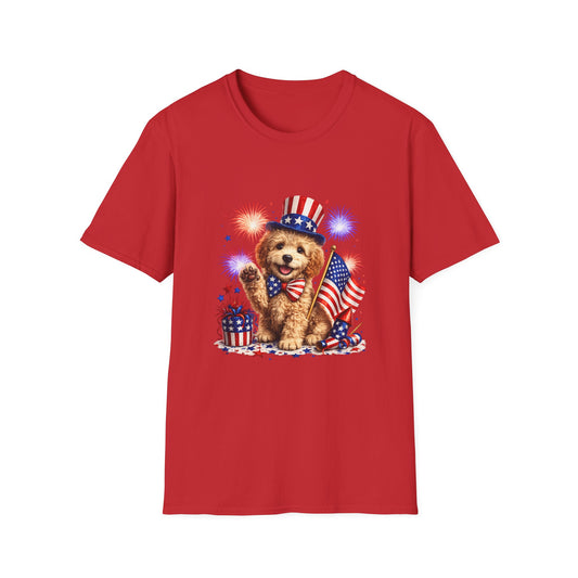 Patriotic Goldendoodle Uncle Sam T-Shirt For Dog Lovers