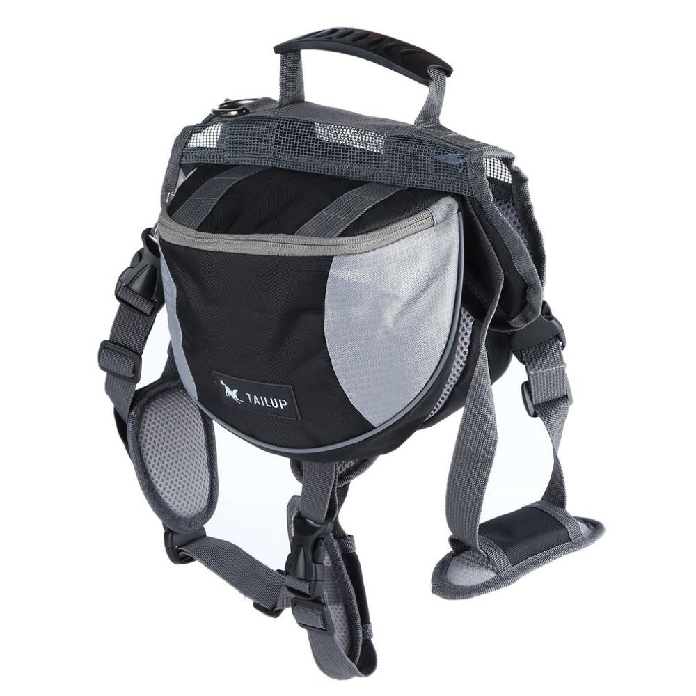 Black and gray dog harness with 'TAILUP' branding on a white background