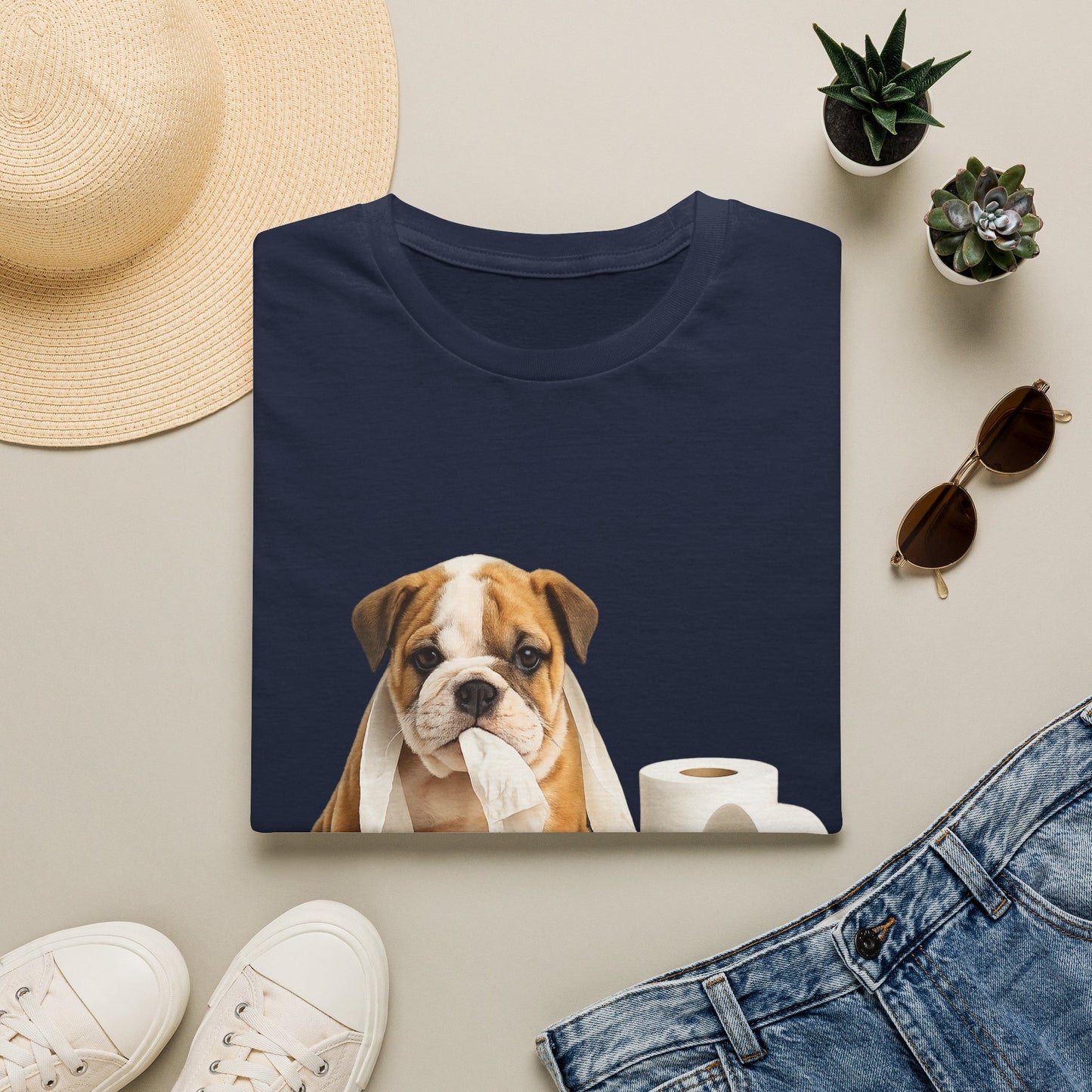 Trouble Maker Bulldog Puppy T-Shirt – Cute & Funny Dog Graphic