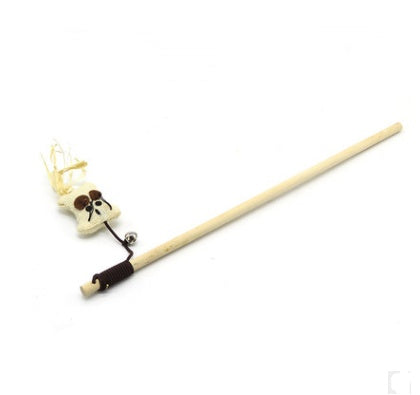 Handmade Wooden Cat Wand Toy