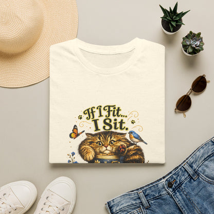 If I Fit... I Sit | Rain Boot Cat Shirt | Funny Kitty Tee | Cute Cat Lover Gift