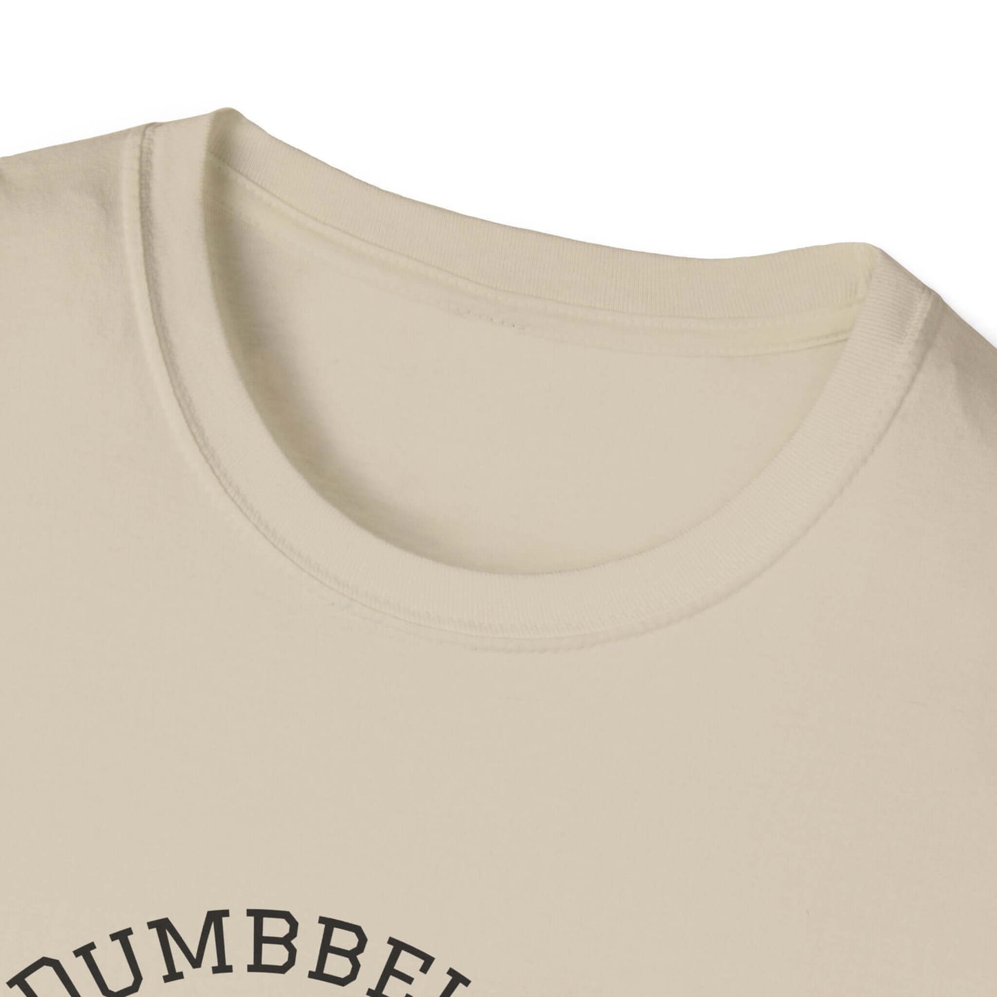 German Shepard Dog Lover Workout Tee –“Belly Rubs or Dumbbells?” close-up collar on pet-themed tee for dogs and pet lovers.