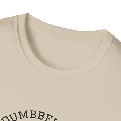 German Shepard Dog Lover Workout Tee –“Belly Rubs or Dumbbells?” close-up collar on pet-themed tee for dogs and pet lovers.