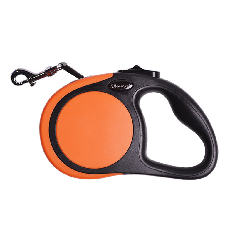 Orange Retractable dog leash handle and nylon lead