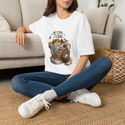 If I Fit... I Sit.™ Laundry Basket Cat Shirt | Funny Laundry Kitty Tee | Cute Cat Lover Gift