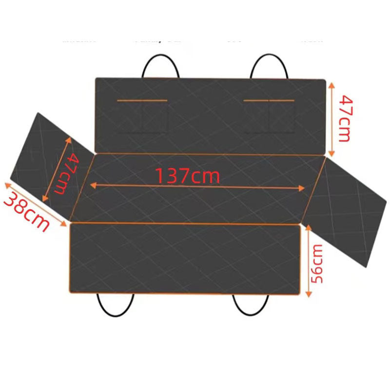 Measurement chart of a black rectangular object with dimensions in centimeters.