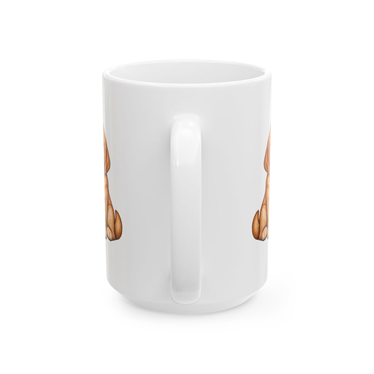 Back view of Hugs Love and Prayers puppy and kitten mug