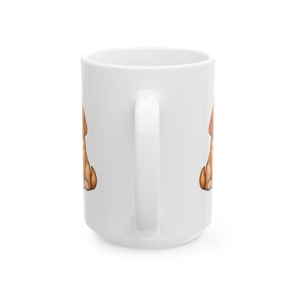 Back view of Hugs Love and Prayers puppy and kitten mug