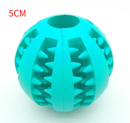 Teal rubber ball with textured surface on a white background, labeled '5CM'.