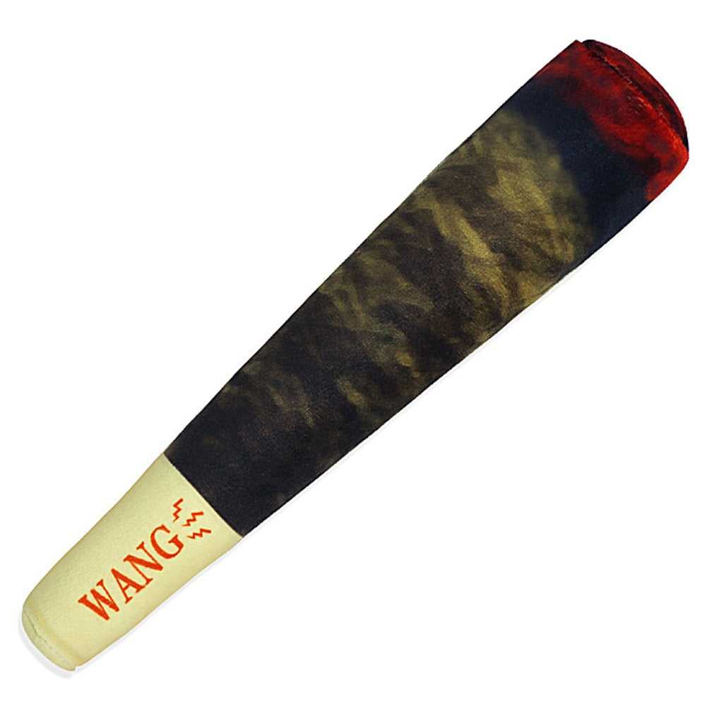 Tie with a multicolored pattern and 'WANG' branding on a white background