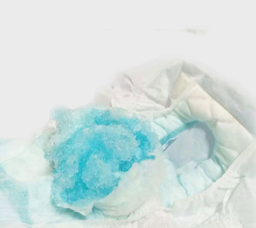 Close-up of a blue and white textured fabric on a light background