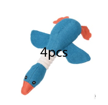 Blue fish-shaped toy with red fins on a white background, labeled '4pcs'.
