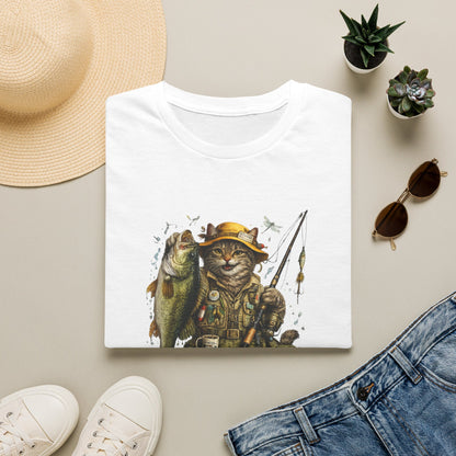 Funny Fishing Cat T-Shirt | Bass Fishing Cat Tee | Fisherman Gift |