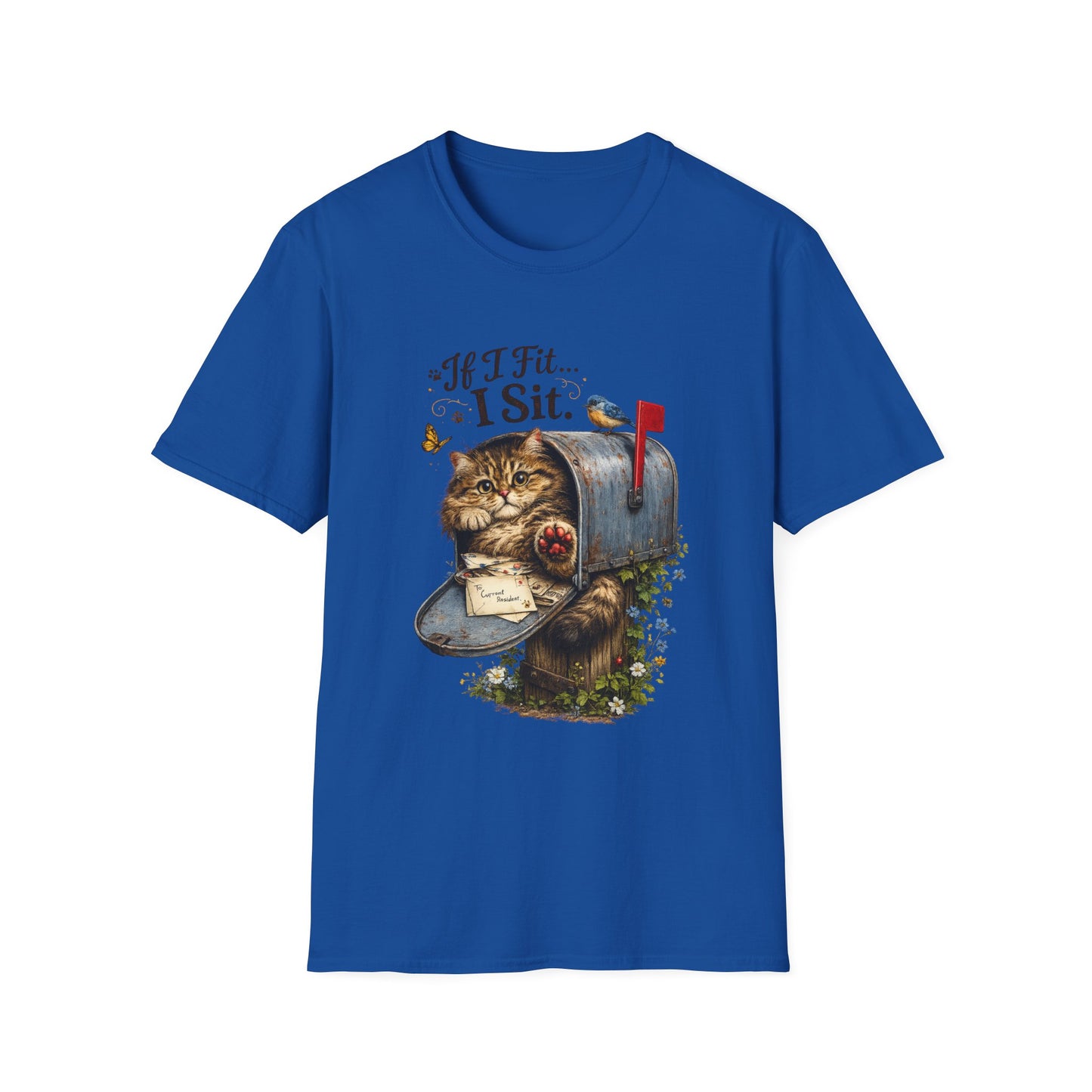 If I Fit... I Sit |  Mailbox Cat Shirt | Funny Mailbox Kitty Tee | Cute Cat Lover Gift