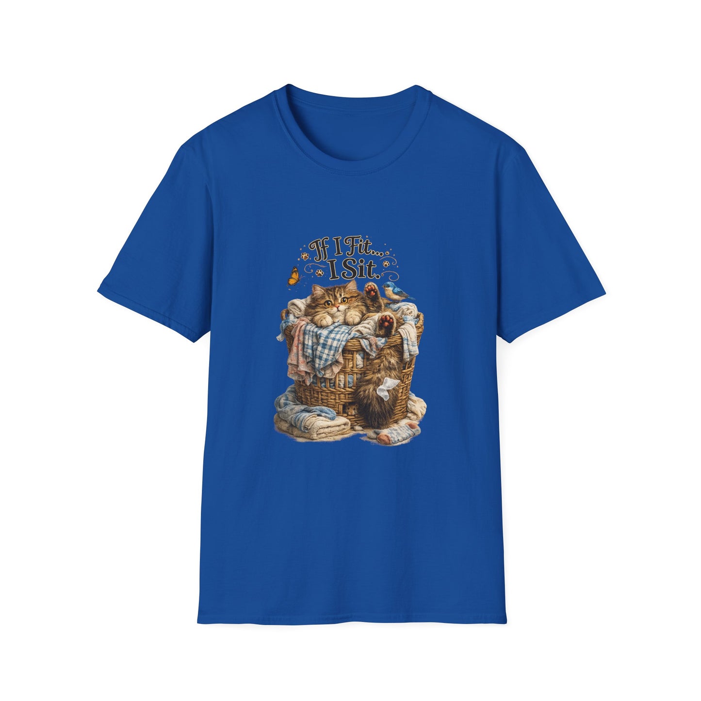 If I Fit... I Sit.™ Laundry Basket Cat Shirt | Funny Laundry Kitty Tee | Cute Cat Lover Gift