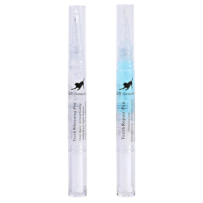 Two tooth whitening pens with visible branding on a white background