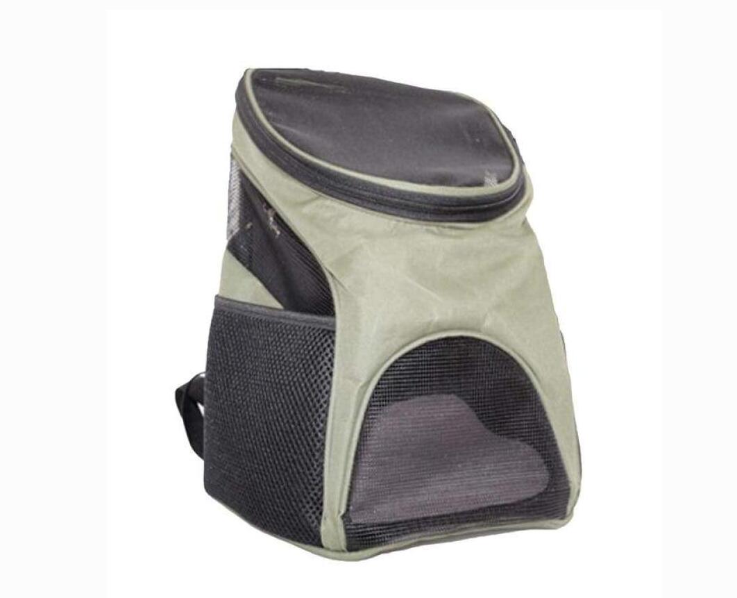 Pet carrier with gray interior on a white background