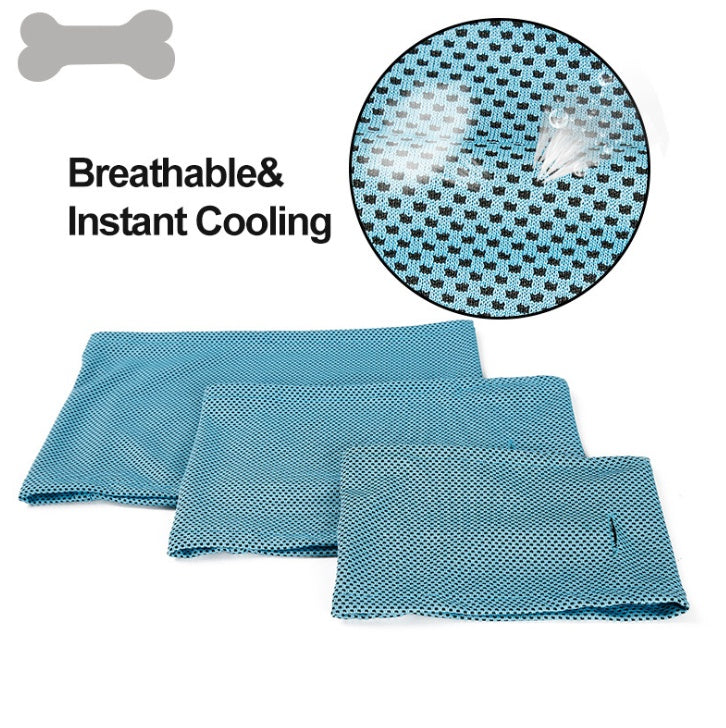 Blue cooling pads with text 'Breathable & Instant Cooling' on a white background