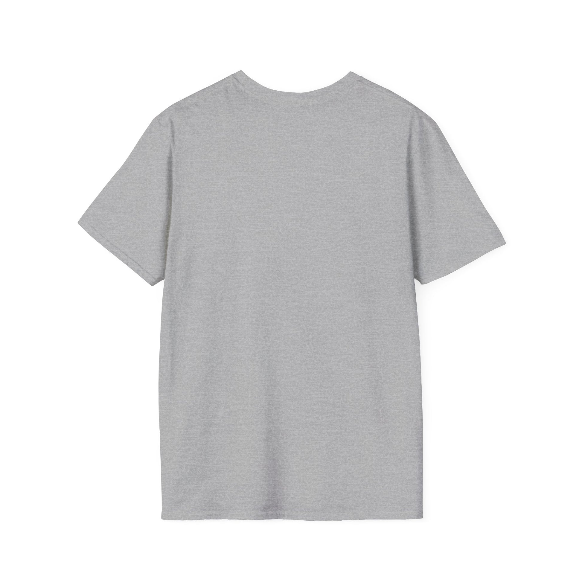 A light gray short-sleeve crewneck t-shirt shown from the back, laid flat against a solid white background.