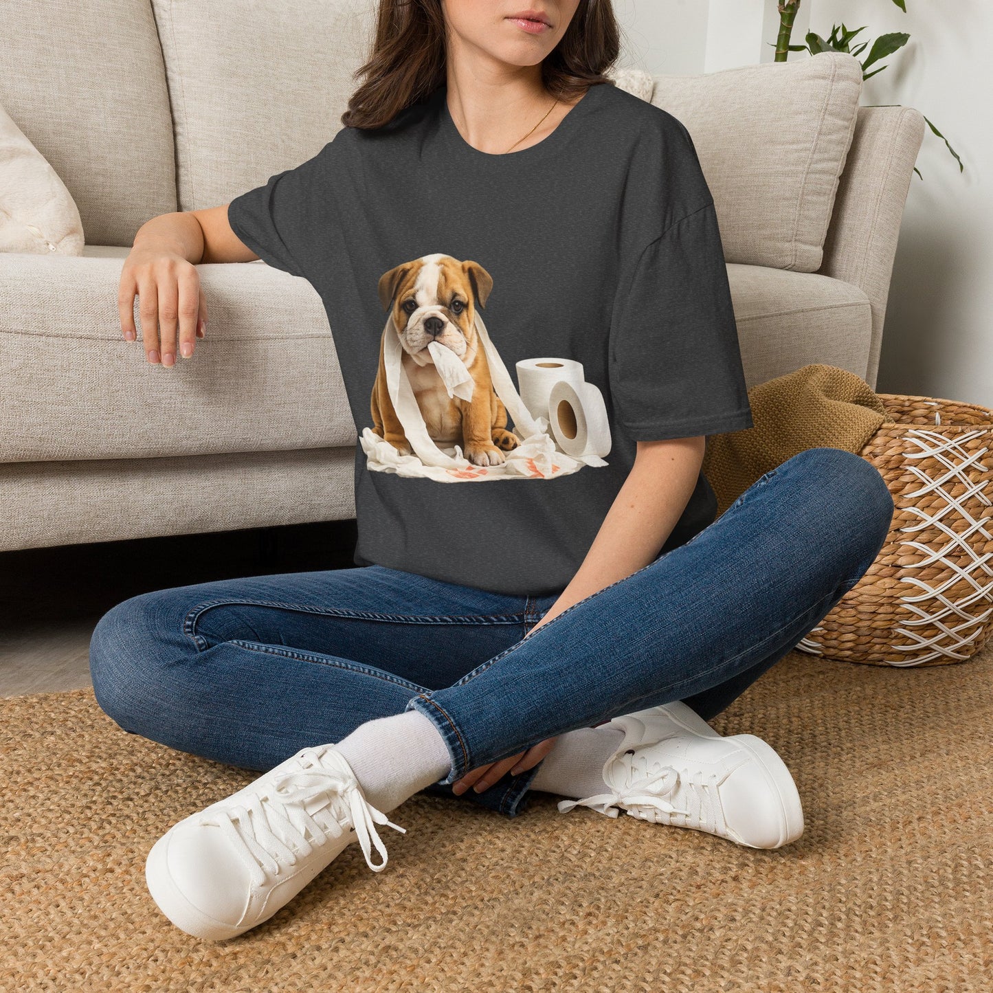 Trouble Maker Bulldog Puppy T-Shirt – Cute & Funny Dog Graphic